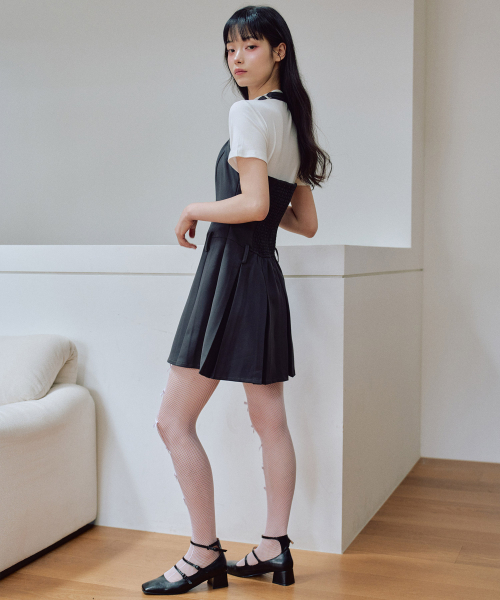 ZEROPLANET（ゼロプラネット）の「ダリンビスチェプリーツミニワンピース[チャコール]（ワンピース・レディース・その他・SMALL/MEDIUM）」の5枚目の写真