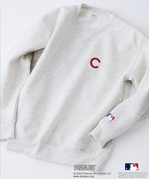 PEANUTS（ピーナッツ）の「【PEANUTS×MLB】オリジナルデザイン KIDS裏起毛トレーナー キッズサイズ ヤンキース ドジャース カブス キャラクター（スウェット・キッズ・ブラック系その他3/ベージュ系その他3/グレー系その他/グレー系その他2/ブルー系その他/ベージュ系その他2・140cm/150cm/160cm/130cm）」の5枚目の写真