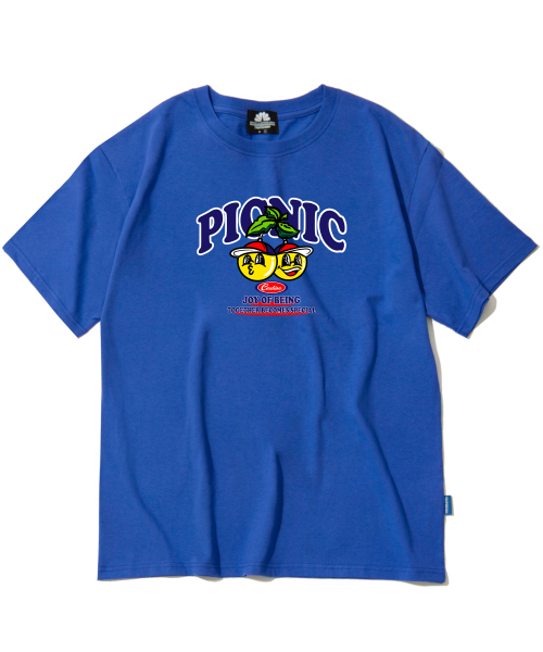 TRIPSHION(トリップション)の「YELLOW BALL PICNIC グラフィックTシャツ - ブルー(Tシャツ/カットソー・メンズ・その他・LARGE/MEDIUM/X-LARGE)」の1枚目の写真
