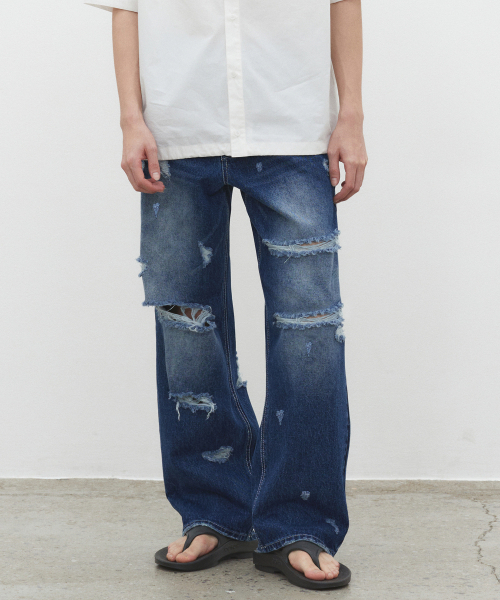 DECET(デケト)の「Both Sides Destroy Jeans DCPT037BlueB(デニムパンツ・レディース・その他・26/28/30/32/34)」の7枚目の写真