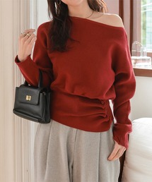 sheller バックジップ　ペプラムトップス　レッド　試着のみ　フリーサイズ sheller♡シェリエ バッグジップペプラムトップス レッド 赤 - メルカリ