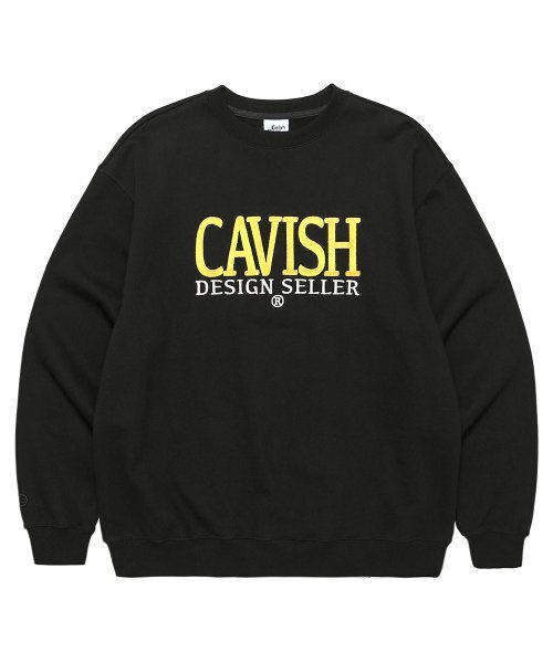 Cavish(カビシ)の「SERIF EMB SWEATSHIRT BLACK(CV2CFUM470A)(スウェット・レディース・ブラック・MEDIUM/SMALL/LARGE)」の1枚目の写真