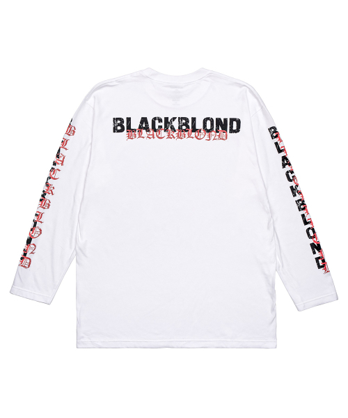 BLACK BLOND(ブラック ブロンド)の「ビビディオーバーラップロゴ長袖Tシャツ(ホワイト)(Tシャツ/カットソー・レディース・その他・SMALL/MEDIUM/LARGE/X-LARGE/XX-LARGE/XXX-LARGE)」の2枚目の写真