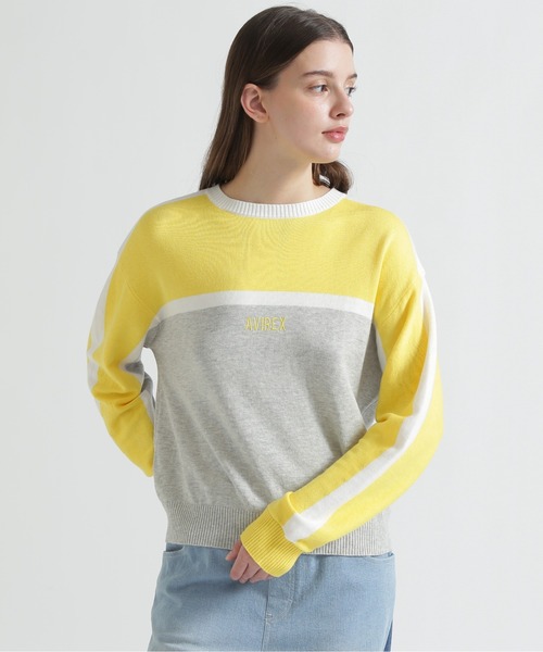 AVIREX（アヴィレックス）の「MULTI-TONE KNIT PULLOVER（ニット/セーター・レディース・ブラック/グレー/オフホワイト・F）」の16枚目の写真