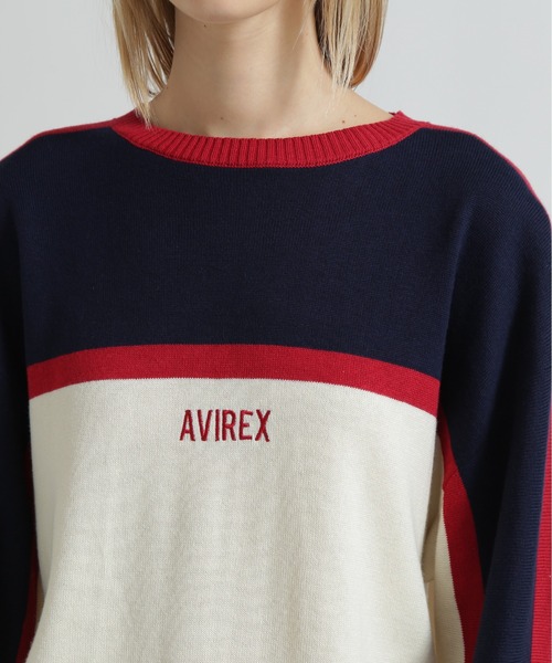 AVIREX（アヴィレックス）の「MULTI-TONE KNIT PULLOVER（ニット/セーター・レディース・ブラック/グレー/オフホワイト・F）」の12枚目の写真