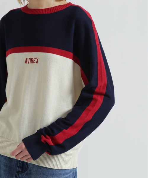 AVIREX（アヴィレックス）の「MULTI-TONE KNIT PULLOVER（ニット/セーター・レディース・ブラック/グレー/オフホワイト・F）」の13枚目の写真