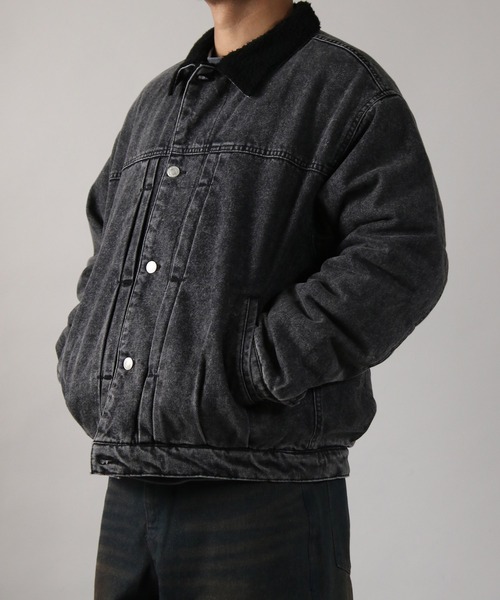 NYLAUS(ナイラス)の「【Nylaus】Boa Lining Denim Jacket / 裏ボアデニムジャケット Gジャン(デニムジャケット・メンズ・ブルー/ブラック/ネイビー・M/L)」の6枚目の写真