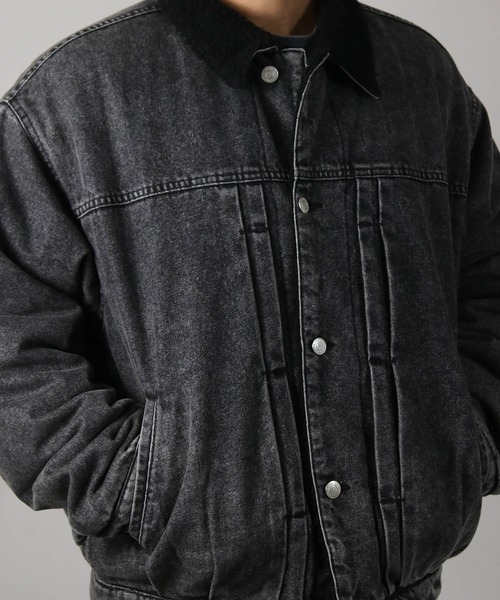 NYLAUS(ナイラス)の「【Nylaus】Boa Lining Denim Jacket / 裏ボアデニムジャケット Gジャン(デニムジャケット・メンズ・ブルー/ブラック/ネイビー・M/L)」の7枚目の写真
