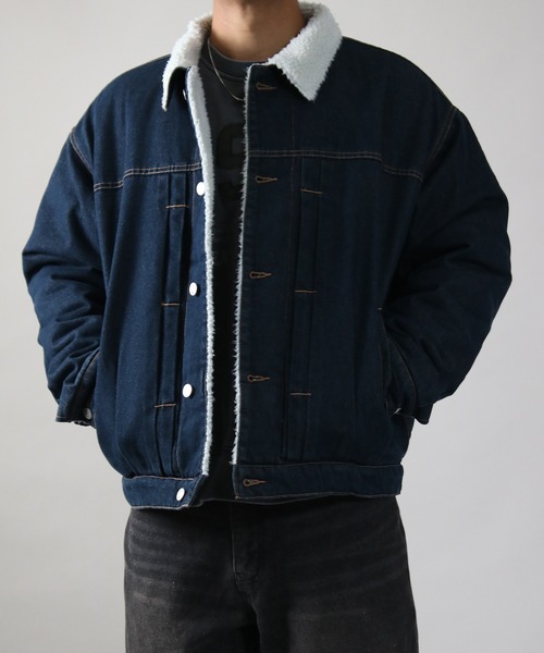 NYLAUS(ナイラス)の「【Nylaus】Boa Lining Denim Jacket / 裏ボアデニムジャケット Gジャン(デニムジャケット・メンズ・ブルー/ブラック/ネイビー・M/L)」の15枚目の写真