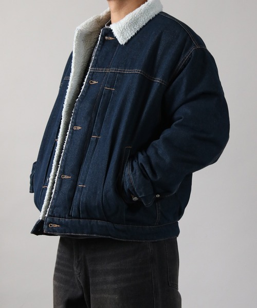 NYLAUS(ナイラス)の「【Nylaus】Boa Lining Denim Jacket / 裏ボアデニムジャケット Gジャン(デニムジャケット・メンズ・ブルー/ブラック/ネイビー・M/L)」の17枚目の写真