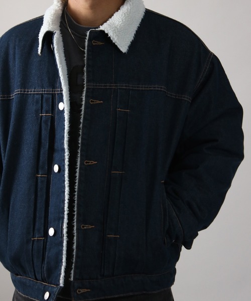 NYLAUS(ナイラス)の「【Nylaus】Boa Lining Denim Jacket / 裏ボアデニムジャケット Gジャン(デニムジャケット・メンズ・ブルー/ブラック/ネイビー・M/L)」の18枚目の写真