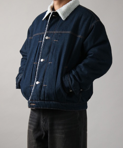 セール】【Nylaus】Boa Lining Denim Jacket / 裏ボアデニムジャケット
