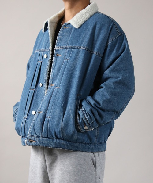 セール】【Nylaus】Boa Lining Denim Jacket / 裏ボアデニムジャケット