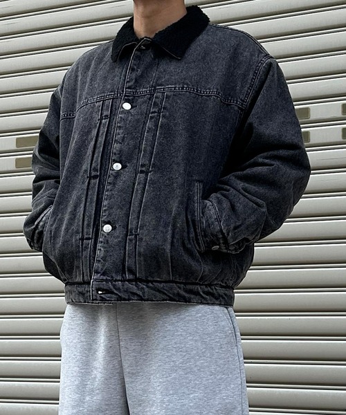 NYLAUS(ナイラス)の「【Nylaus】Boa Lining Denim Jacket / 裏ボアデニムジャケット Gジャン(デニムジャケット・メンズ・ブルー/ブラック/ネイビー・M/L)」の8枚目の写真