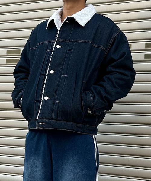 NYLAUS(ナイラス)の「【Nylaus】Boa Lining Denim Jacket / 裏ボアデニムジャケット Gジャン(デニムジャケット・メンズ・ブルー/ブラック/ネイビー・M/L)」の21枚目の写真