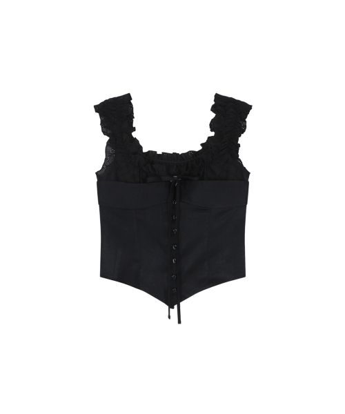 Lace Layered Sleeveless Black