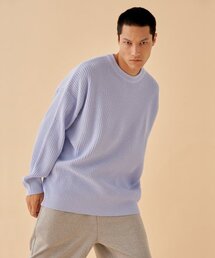 Soft Crew Neck Over Sweater - Sky Blue