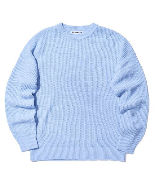 PAPERBOY(ペーパーボーイ)の「Soft Crew Neck Over Sweater - Sky Blue(ニット/セーター・メンズ・スカイブルー・LARGE/SMALL)」の3枚目の写真