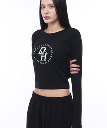 サークルスタックロゴセミウォーマークロップTシャツ [ブラック]