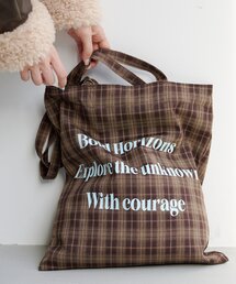 Kastane | 【チェック&レオパード】ロゴミューズトートバッグ(トートバッグ)