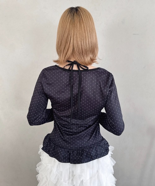 Loueme(ルエム)の「裾フリルドットリボントップス(Tシャツ/カットソー・レディース・オフホワイト/ブラック・FREE)」の16枚目の写真
