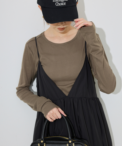 MILLER(ミラー)の「《追加8》miller SLOBE別注 SHEER RIB クルーネック(Tシャツ/カットソー・レディース・レッド/ブラウン/ホワイト・FREE)」の1枚目の写真