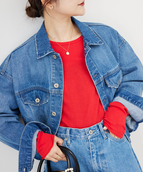 MILLER(ミラー)の「《追加8》miller SLOBE別注 SHEER RIB クルーネック(Tシャツ/カットソー・レディース・レッド/ブラウン/ホワイト・FREE)」の3枚目の写真
