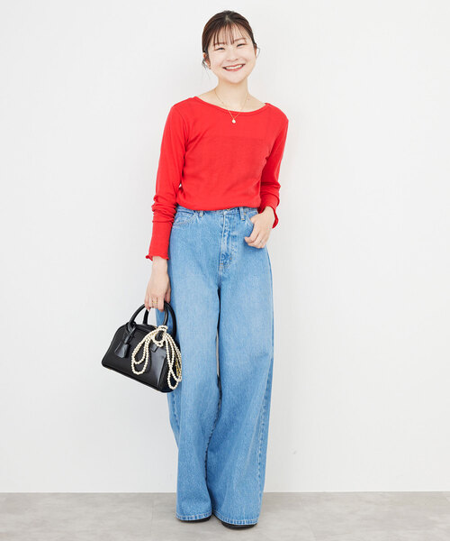 MILLER(ミラー)の「《追加8》miller SLOBE別注 SHEER RIB クルーネック(Tシャツ/カットソー・レディース・レッド/ブラウン/ホワイト・FREE)」の22枚目の写真
