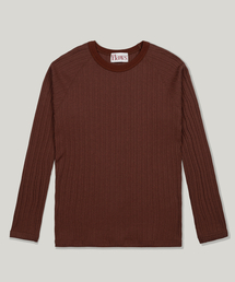 Ribbed Slim Long Sleeve [REDDISH BROWN]