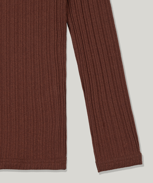 FLAWSROOM（フローズルーム）の「Ribbed Slim Long Sleeve [REDDISH BROWN]（Tシャツ/カットソー・メンズ・その他・MEDIUM/LARGE）」の5枚目の写真