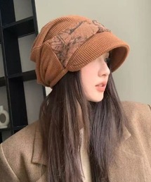 GEMEDA（ジェメダ）の「アート柄パネル×ニットバケットハット／ゆるシルエット（ニットキャップ/ビーニー）」