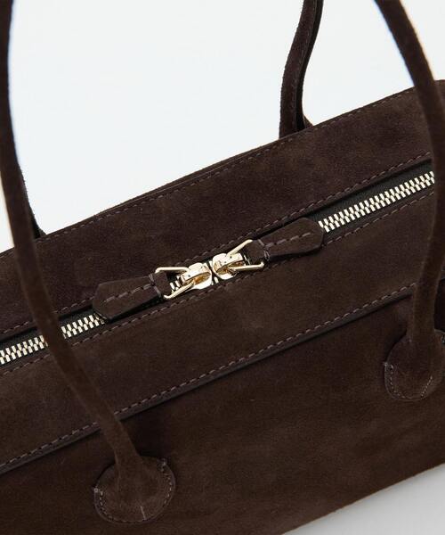 martinique（マルティニーク）の「《別注》【MAISON CANAU/メゾンカナウ】EW-MINI-BOXBOSTON suede（ハンドバッグ・レディース・ブラウン・FREE）」の5枚目の写真