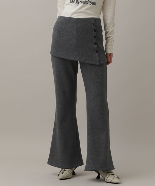 3.3 Field Trip （3.3フィールドトリップ）の「3.3 Field Trip／レイヤードフレアパンツ(裏起毛)（その他パンツ・レディース・グレー/ブラック・MEDIUM/SMALL）」の6枚目の写真