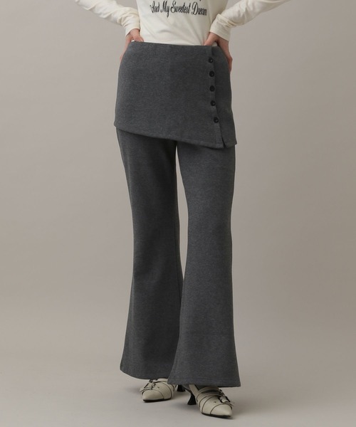 3.3 Field Trip （3.3フィールドトリップ）の「3.3 Field Trip／レイヤードフレアパンツ(裏起毛)（その他パンツ・レディース・グレー/ブラック・MEDIUM/SMALL）」の7枚目の写真