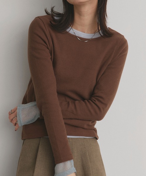 ad thie(アドティエ)の「アソート 起毛リブトップス(Tシャツ/カットソー・レディース・ブラウン系3/ブラウン系2/ブラウン系1/ブラック系3/ブラック系2/ブラック系1/ホワイト系3/ホワイト系2/ホワイト系1・LARGE/MEDIUM)」の8枚目の写真