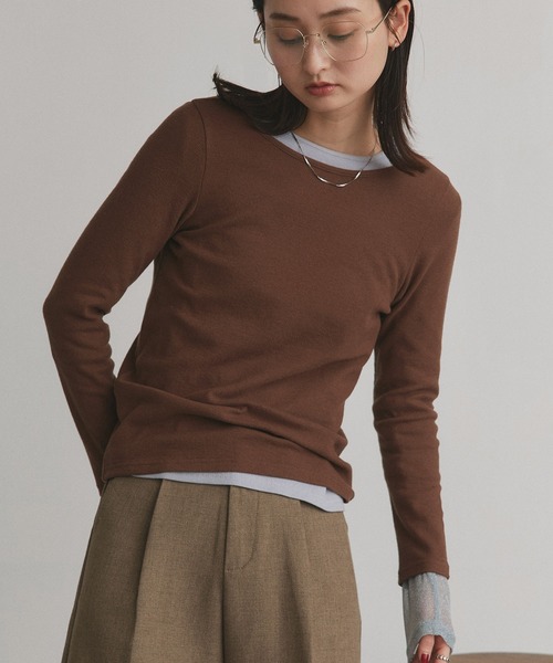 ad thie(アドティエ)の「アソート 起毛リブトップス(Tシャツ/カットソー・レディース・ブラウン系3/ブラウン系2/ブラウン系1/ブラック系3/ブラック系2/ブラック系1/ホワイト系3/ホワイト系2/ホワイト系1・LARGE/MEDIUM)」の22枚目の写真