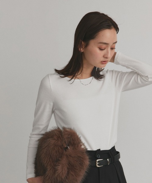 ad thie(アドティエ)の「アソート 起毛リブトップス(Tシャツ/カットソー・レディース・ブラウン系3/ブラウン系2/ブラウン系1/ブラック系3/ブラック系2/ブラック系1/ホワイト系3/ホワイト系2/ホワイト系1・LARGE/MEDIUM)」の14枚目の写真
