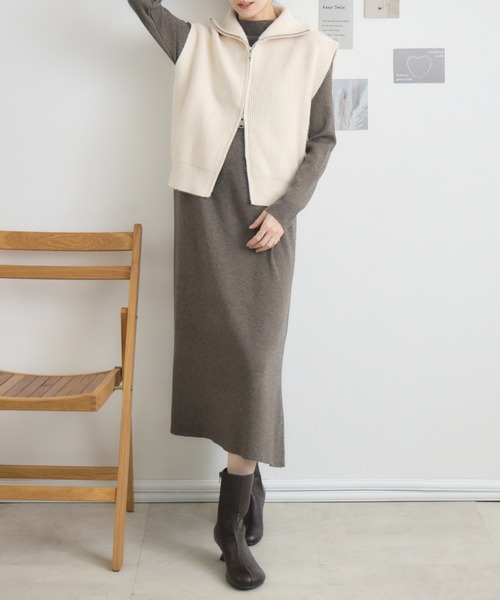 RU.TI.LE（ルチル）の「【RU.TI.LE】ハイネックニットワンピース（ワンピース・レディース・モカ/ベージュ・MEDIUM）」の6枚目の写真