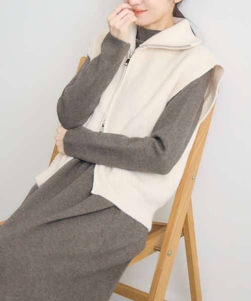 RU.TI.LE（ルチル）の「【RU.TI.LE】ハイネックニットワンピース（ワンピース・レディース・モカ/ベージュ・MEDIUM）」の7枚目の写真