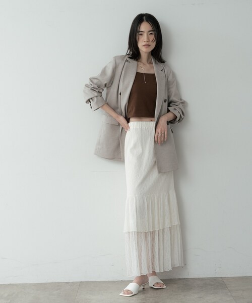 GALLEST（ギャレスト）の「ダブルブレストオーバージャケット（テーラードジャケット・レディース・ライトベージュ/ネイビー・36/38/40）」の5枚目の写真