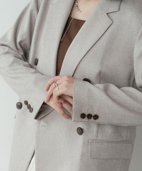 GALLEST（ギャレスト）の「ダブルブレストオーバージャケット（テーラードジャケット・レディース・ライトベージュ/ネイビー・36/38/40）」の7枚目の写真
