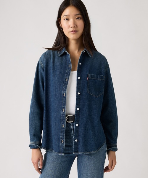 Levi's(リーバイス)の「Levi's/リーバイス ハーリー ボーイフレンドシャツ(シャツ/ブラウス・レディース・インディゴブルー・M/S/XS)」の10枚目の写真