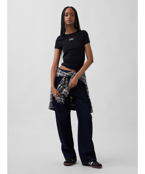 GAP(ギャップ)の「モダン リブ GAPロゴTシャツ 半袖(Tシャツ/カットソー・レディース・ピンク/ブラック/ホワイト/グリーン・S/M/XS/L/XL/XXS)」の6枚目の写真