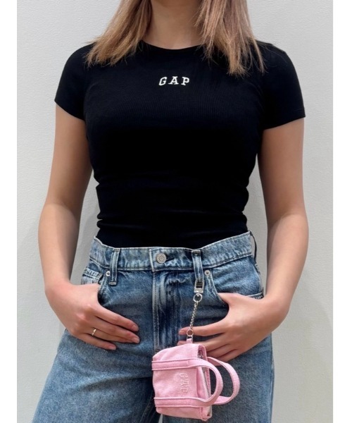 GAP(ギャップ)の「モダン リブ GAPロゴTシャツ 半袖(Tシャツ/カットソー・レディース・ピンク/ブラック/ホワイト/グリーン・S/M/XS/L/XL/XXS)」の14枚目の写真