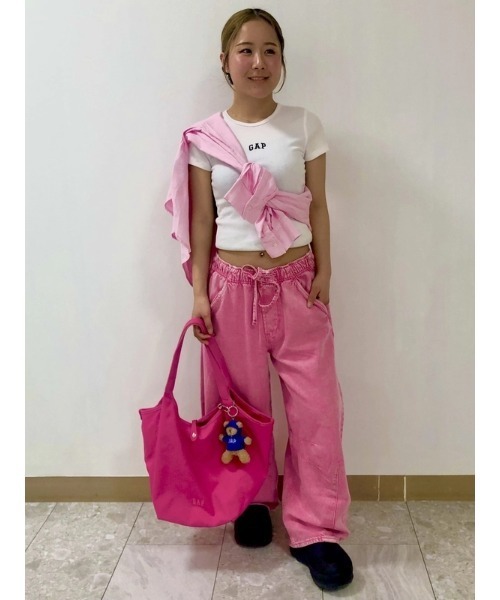 GAP(ギャップ)の「モダン リブ GAPロゴTシャツ 半袖(Tシャツ/カットソー・レディース・ピンク/ブラック/ホワイト/グリーン・S/M/XS/L/XL/XXS)」の11枚目の写真