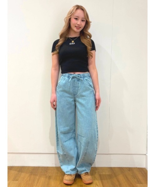 GAP(ギャップ)の「モダン リブ GAPロゴTシャツ 半袖(Tシャツ/カットソー・レディース・ピンク/ブラック/ホワイト/グリーン・S/M/XS/L/XL/XXS)」の13枚目の写真