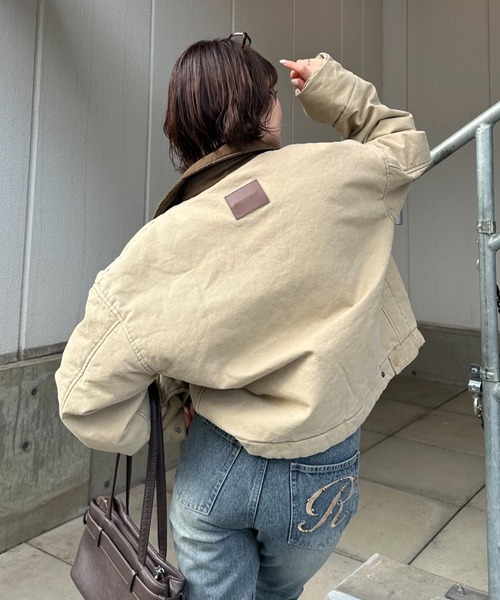 RAY CASSIN（レイカズン）の「デトロイトジャケット / ブルゾン（ブルゾン・レディース・ブラウン系その他2/ベージュ系その他2/ネイビー・FREE）」の20枚目の写真