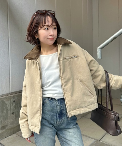 RAY CASSIN（レイカズン）の「デトロイトジャケット / ブルゾン（ブルゾン・レディース・ブラウン系その他2/ベージュ系その他2/ネイビー・FREE）」の17枚目の写真