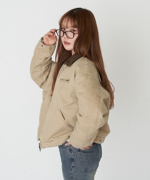 RAY CASSIN（レイカズン）の「デトロイトジャケット / ブルゾン（ブルゾン・レディース・ブラウン系その他2/ベージュ系その他2/ネイビー・FREE）」の12枚目の写真