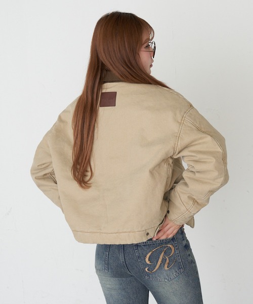 RAY CASSIN（レイカズン）の「デトロイトジャケット / ブルゾン（ブルゾン・レディース・ブラウン系その他2/ベージュ系その他2/ネイビー・FREE）」の13枚目の写真